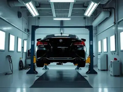 Car in paint booth